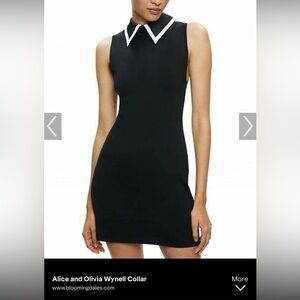 Alice + Olivia Wynell Collar Black and White Mini Dress